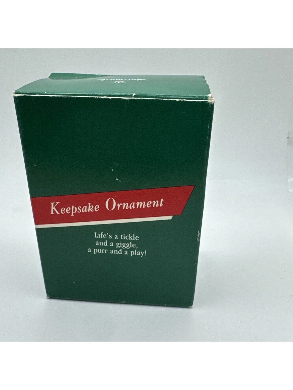 1989 Hallmark Keepsake Stocking Kitten Christmas Ornament Flocked In Box